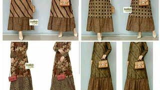 Kumpulan gamis batik wanita terbaru di Shopee [upl. by Chiou253]