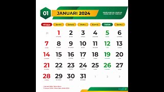 Kalender Masehi Januari 2024 Lengkap [upl. by Malcolm]