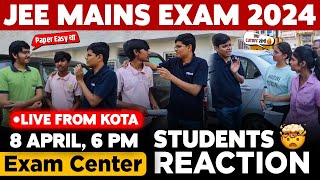 JEE Mains 20248 April Shift 2 Exam Student Reaction LIVE from Kota  Paper Level Weightage Cutoff [upl. by Suravart]