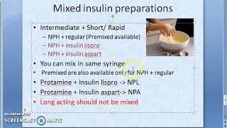 Pharmacology 263 b Insulin Preparations Intermediate Long acting Mixed Detemir Glargine [upl. by Nancie]