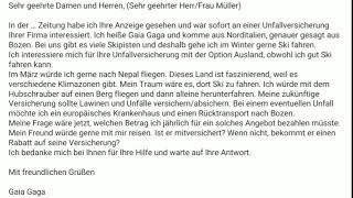 Informationen Unfallversicherung Texte für die B1 und B2 Prüfung Sehr geehrte Damen und Herren [upl. by Johppah]