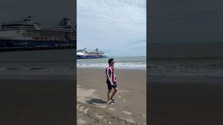 Walkin beach 🏖️ puntaarenas travel cruisevacation shortsbeach ytshortmodelcruiseexplore [upl. by Litch]