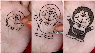 How to draw Doraemon for kids  Doraemon mehndi design shorts mehndicreations [upl. by Kiki]