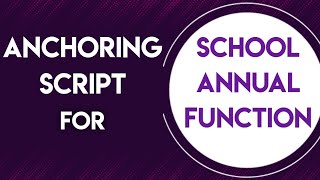 School Morning Assembly Anchoring Script [upl. by Zoe804]