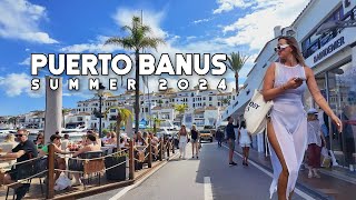 Puerto Banus Marbella Spain Luxurious Vibes Summer 2024 June Update Costa del Sol  Málaga 4K [upl. by Pasol]