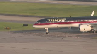 Trumps plane lands at HartsfieldJackson airport in Atlanta [upl. by Llemhar]