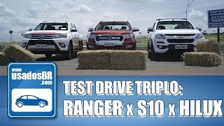 Teste Triplo Ranger x S10 x Hilux [upl. by Ecnarretal]