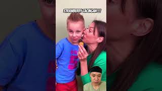 Strawberry cacingan funny challenge prank family comedy coke strawberry worm [upl. by Bound]