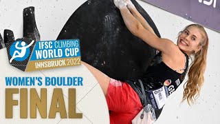 IFSC Womens Final World Cup Innsbruck 2022 [upl. by Nayrda386]