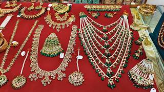 Charminar Polki Navratan Gold Jewellery CZ  Ladbazar Wholesale Market Hyderabad Street Shopping [upl. by Ordnael208]