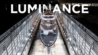 EXCLUSIVE 145M LUMINANCE superyacht launched at LÜRSSEN  SuperYacht Times [upl. by Enywad]