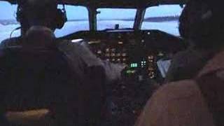 DC8 cockpit view of takeoff in Kiruna Sweden [upl. by Ahsekar655]