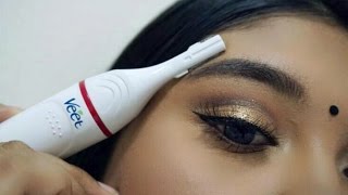 How to Shape Groom amp Trim Your Brows  Veet Senstive Touch  Demo amp Review  DaintyDashBeauty [upl. by Norwood632]