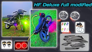 HF Deluxe Full Modified All hfdeluxe modified फ चएफ डीलक्स फुल मोडिफिकेशन light bike mein [upl. by Eikcin388]