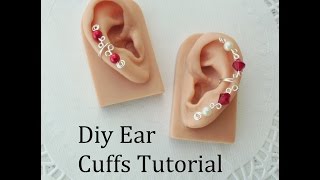 2 Diy Ear Cuffs  Jewelry Tutorial [upl. by Valina673]