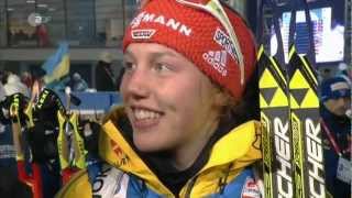 15022013 Biathlon WM Nove Mesto StaffelRelay Winner NorwegenNorway 1st cap Laura Dahlmeierger [upl. by Nehgaem]