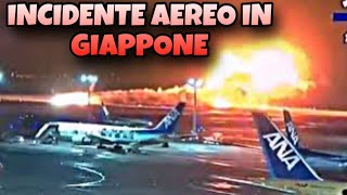 Incidente Aereo in Giappone Aereo Prende Fuoco sulla Pista [upl. by Odradlig]