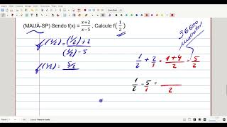 MAUÁSP Sendo fx  x2x5  Calcule f 12 [upl. by Hadik]