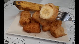 Banana frita de una manera diferente buenísima [upl. by Leirbaj]