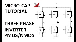 MicroCap Tutorial MOSFET Inverter Three Phase Motor Control [upl. by Kho]