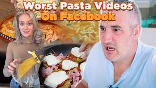 Italian Chef Reacts to Most DISGUSTING PASTA Recipes on FACEBOOK [upl. by Butta551]