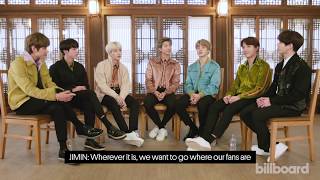 VOSTFR BTS parle de lEUROPE et de leurs lieux de tournée préférés  Billboard [upl. by Helali242]