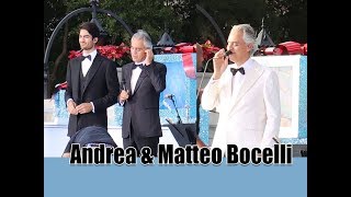 Andrea Bocelli and Matteo Bocelli Ave Maria Disney Holiday Filming Magic Kingdom 2018 [upl. by Morette]