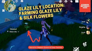 WHERE TO FIND GLAZE LILY 1MINUTE GUIDE GENSHIN IMPACT  CG GAMEPLAY [upl. by Aisena]