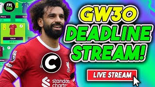 WILDCARD ACTIVE  FPL Gameweek 30 DEADLINE STREAM  Fantasy Premier League 202324 [upl. by Anivol]