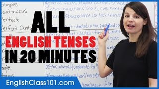 ALL English Tenses in 20 Minutes  Basic English Grammar [upl. by Santoro280]