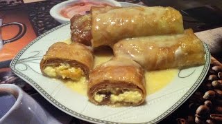 Блины с Творогом в Сметанном Соусе  Налистники  Pancakes With Cottage Cheese  Рецепт Блинов [upl. by Anatnas]