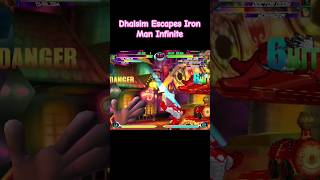 MvC2 Dhalsim Escapes Iron Man Infinite By Teleporting [upl. by Sihun368]