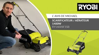 Scarificateuraérateur RY1400SF35B RYOBI®  L’avis de Michael [upl. by Ialohcin]