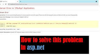 HOW TO SOLVE THIS ERROR IN SIMPLE WAY Server Error in ASPNET ApplicationClever Learning [upl. by Heman]