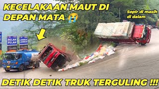 innalillahi😭 Kejadian Hari ini Terekam Truk Terguling di Tikungan Sitinjau Lauik [upl. by Torres]