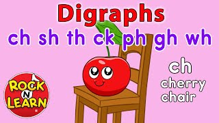 Digraphs  ch sh th ck ph gh wh  Rock N Learn Phonics Songs [upl. by Niwrad537]