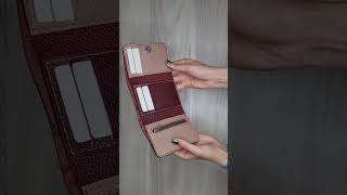 Leather Bifold wallet wallet Tutorial DIY handmade leatherwallet womenswallet [upl. by Aniryt]