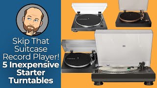 Five starter turntables for vinyl newbies skip that suitcase record player  EverCurious Geek [upl. by Nnovahs]