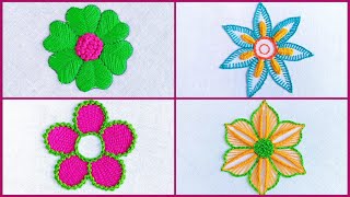 Amazing All over Flower Hand Embroidery Designs  4 FourAll over Flower Design Stitches Tutorial [upl. by Airak332]