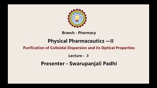 Physical Pharmaceutics –II Purification of Colloidal Dispersion and its Optical Properties AKTU [upl. by Arihaj753]