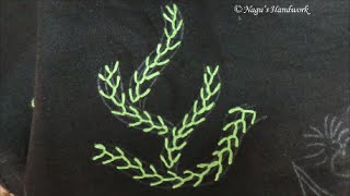 Feather StitchHand Embroidery Tutorial By Nagus Handwork [upl. by Ailecec]