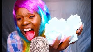 Cotton Candy ASMR EatingMouth SoundsWhisper  Candi Corn Treat [upl. by Raseta458]