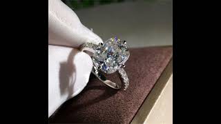 Original 3 Carats Moissanite Gemstone Real 14 K White Gold color Ring viral women acssesories [upl. by Wanonah]