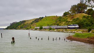 CalP Foam  Trains at Eckley Pier  Ft AMTK 164 Siemens Venture Cab Car Delivery Train [upl. by Sylram]