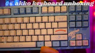 asmr  unboxing  akko cinnamoroll keyboard [upl. by Bathsheeb]