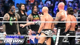 Roman Reigns amp The Usos vs AJ Styles Gallows amp Anderson  SixMan Tag Team SmackDown May 5 2016 [upl. by Josi399]