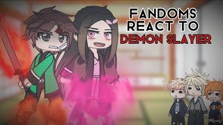 Fandoms React To Demon Slayer  14  READ DESC [upl. by Plotkin139]