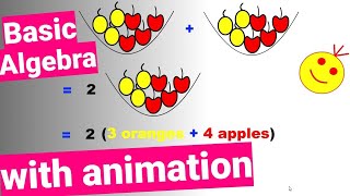 Basic Algebra with Fruit Pictures Basic Algebra with Apples and Oranges Basic Algebra of Expansion [upl. by Tterrag]