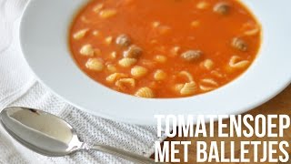 Tomatensoep met balletjes  OhMyFoodness [upl. by Wendolyn806]