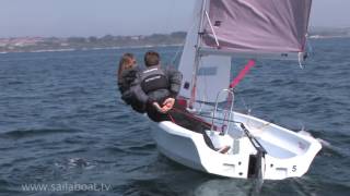 How to Sail  How to tack turn around a two person sailboat [upl. by Regina]